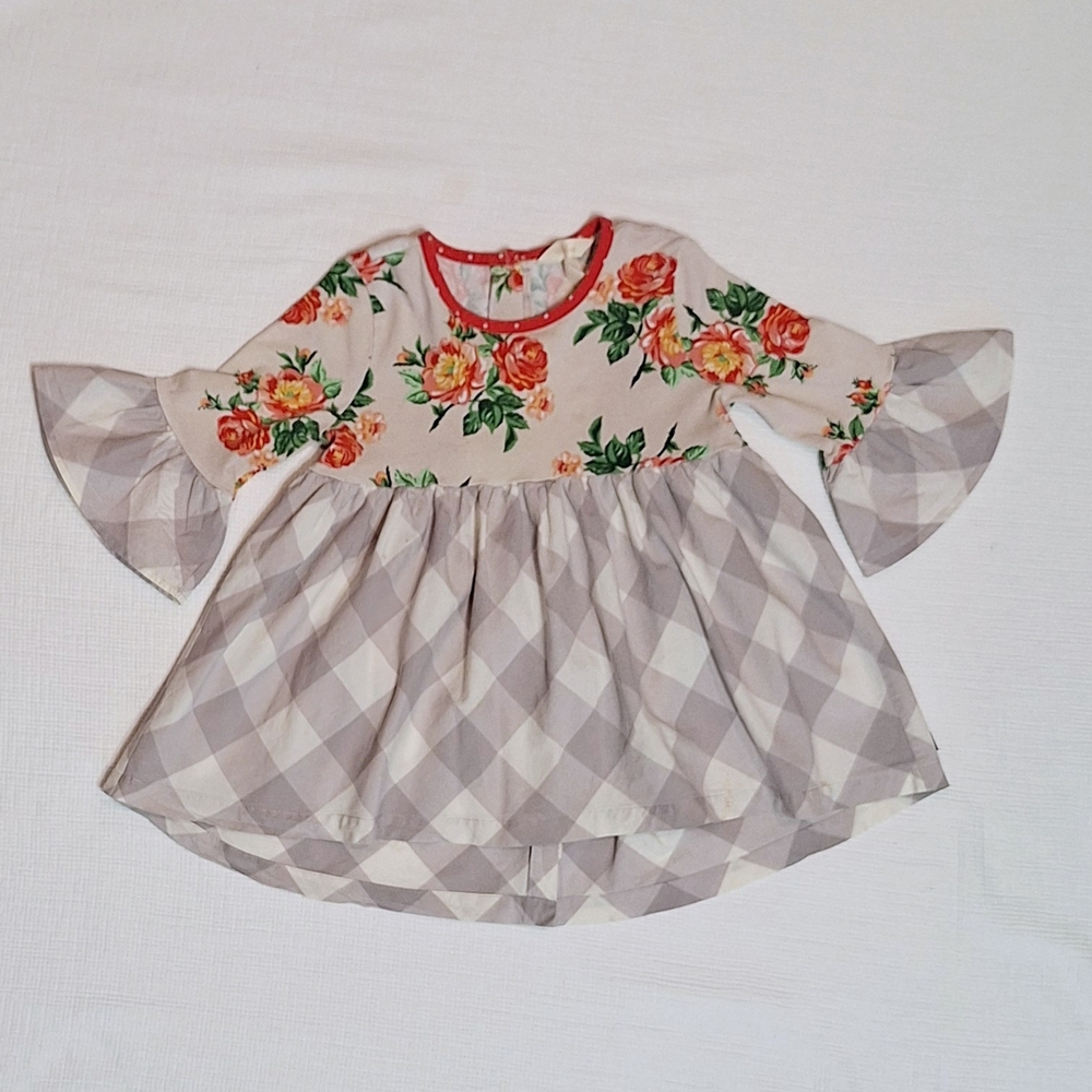 Matilda Jane Floral and Checkered Button Down Shirt